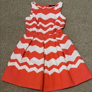 The Limited Orange and White Zigzag Dress